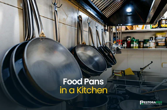 food pans in a kitchen